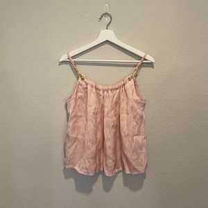 Anthropologie chiffon spaghetti strap flowy top